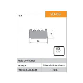 USZCZELKA SAMOPRZYLEPNA CZARNA D-69/4-0 10*5MM MB